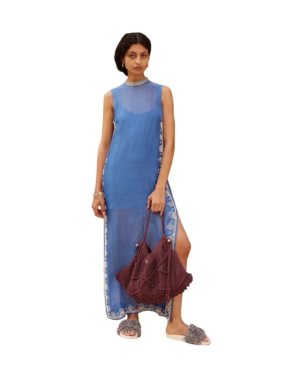 ALEMAIS Yasmeen bead-embellishment midi dress - Image 4