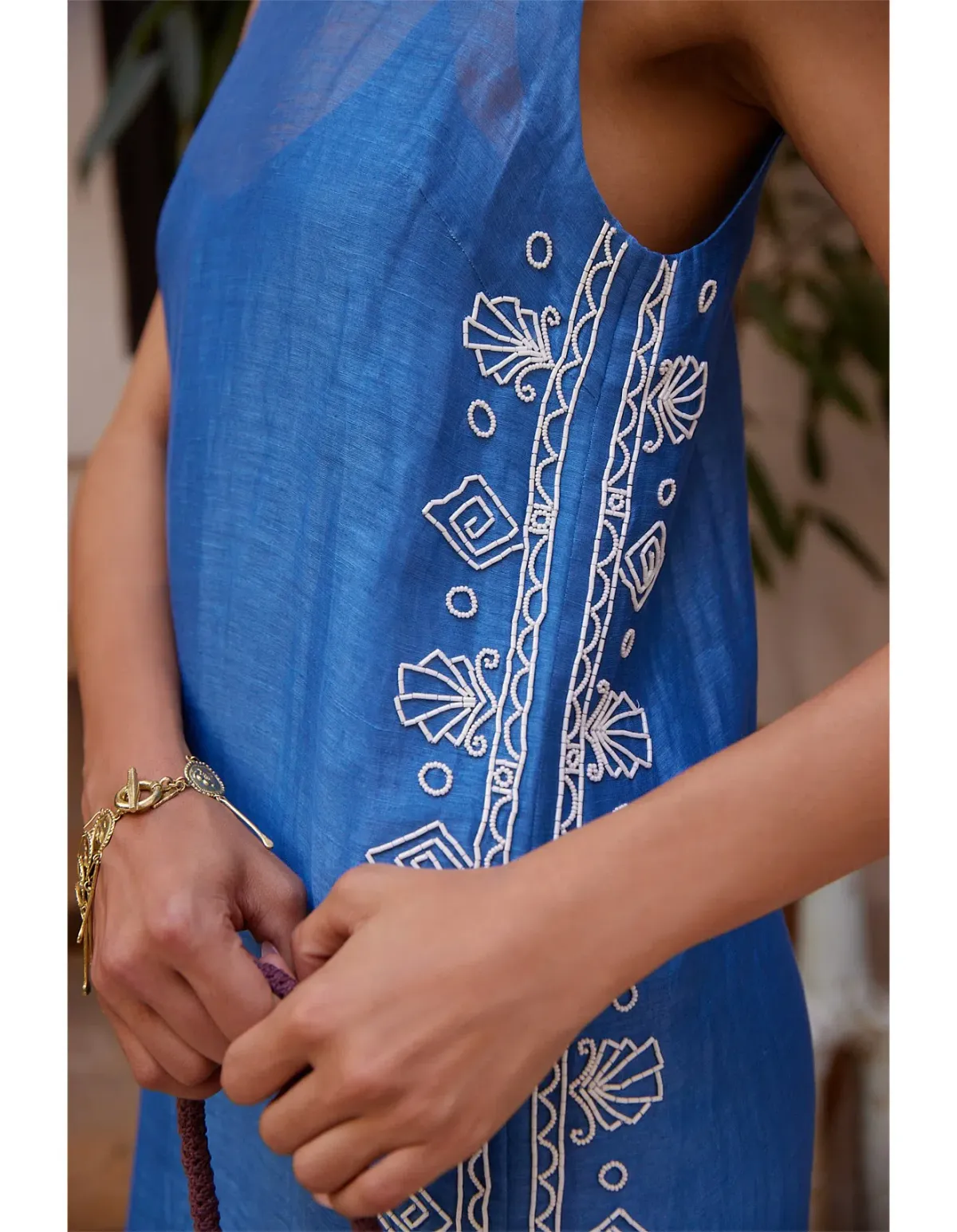 ALEMAIS Yasmeen bead-embellishment midi dress - Image 1