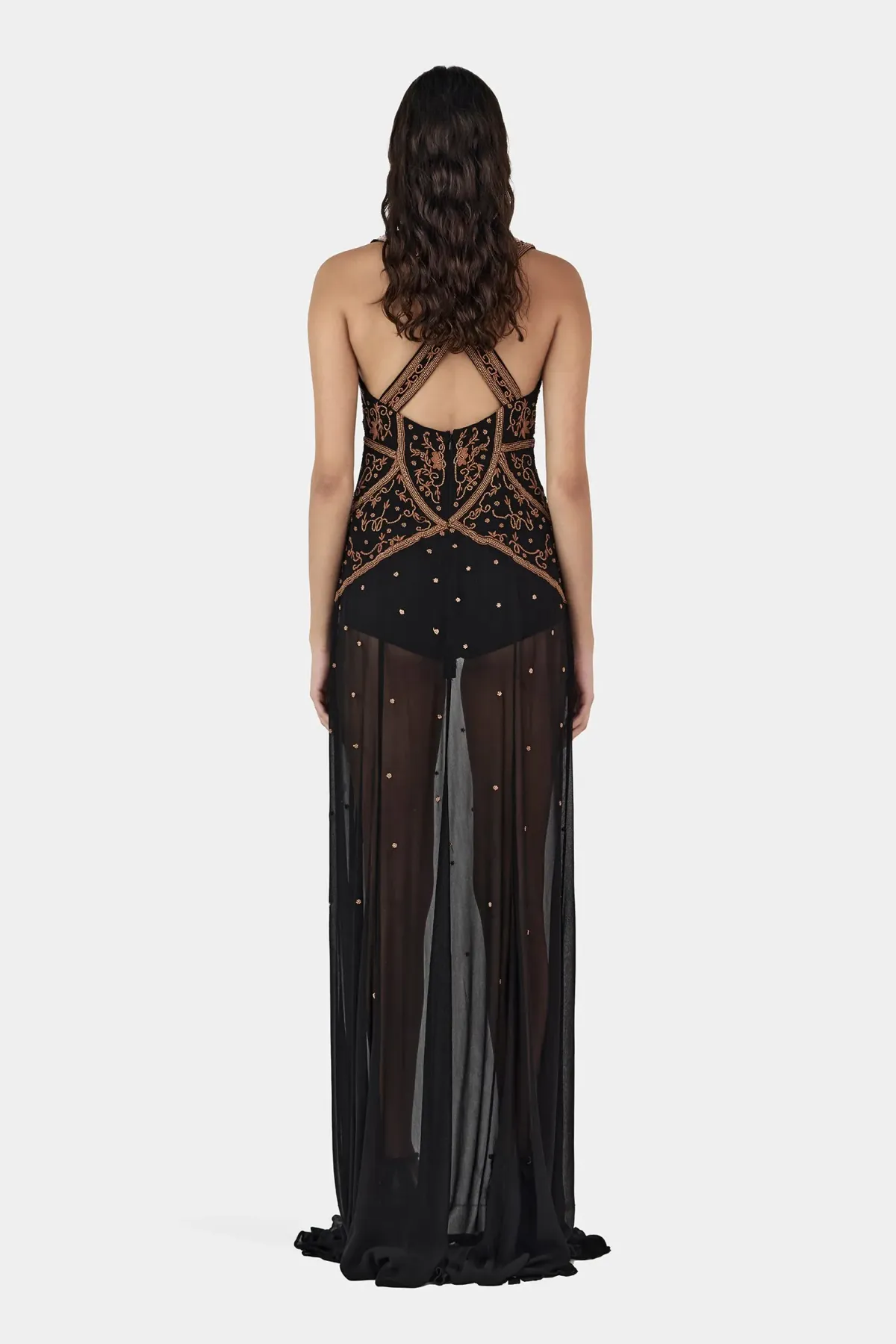 Hansen + Gretel Maja Beaded Maxi Dress Onyx SIZE 10 - Image 2