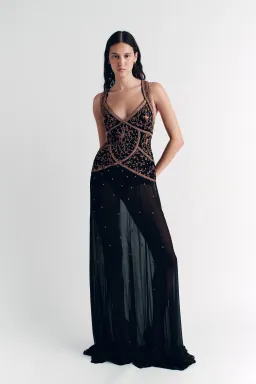 Hansen + Gretel Maja Beaded Maxi Dress Onyx SIZE 10 for rent on The Volte - image 3