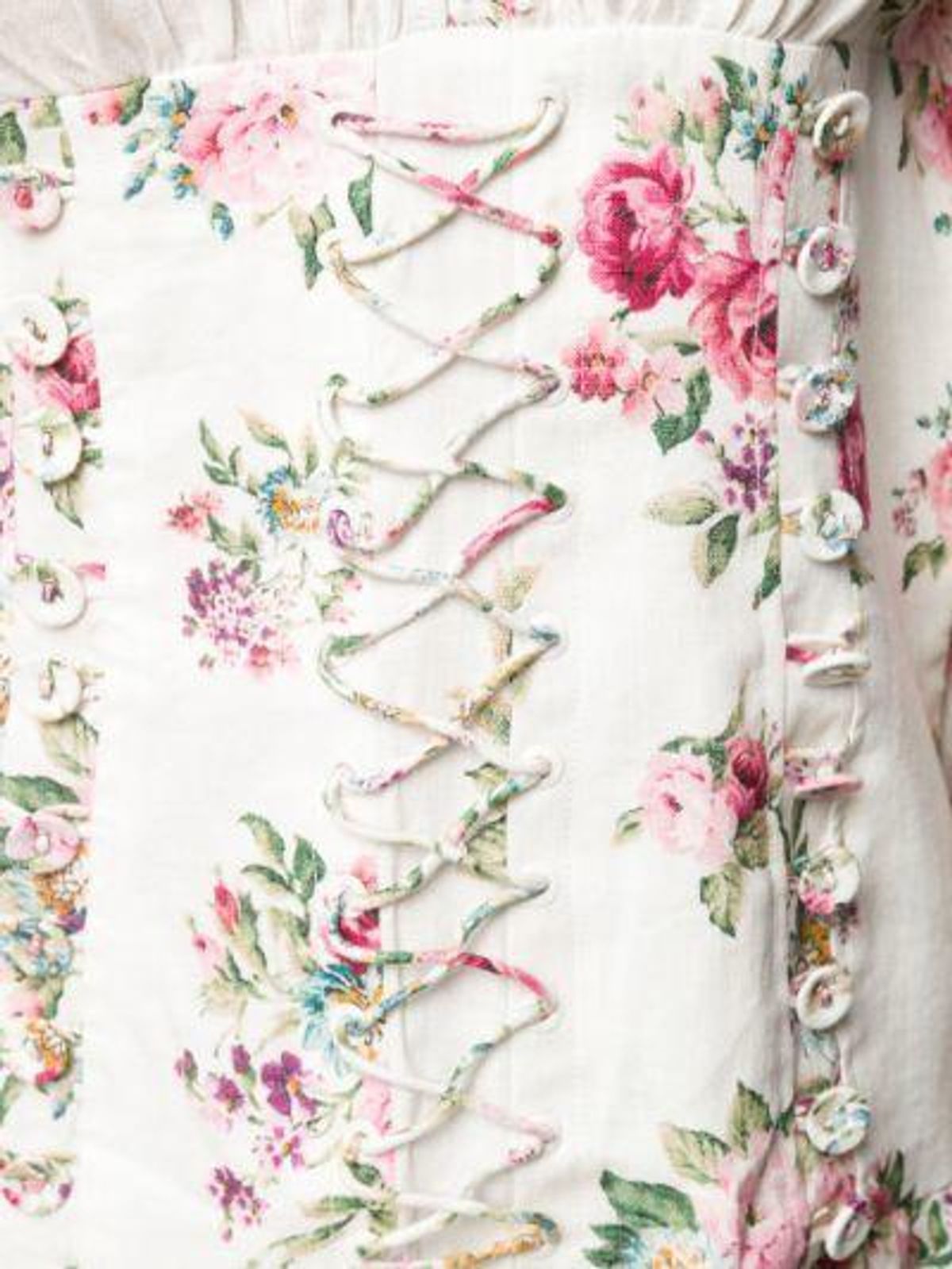 Zimmermann Honour Corset Mini Dress Cream Floral Size 0 / AU 8 - Image 3