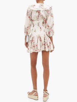 Zimmermann Honour Corset Mini Dress Cream Floral Size 0 / AU 8 for rent on The Volte - image 2