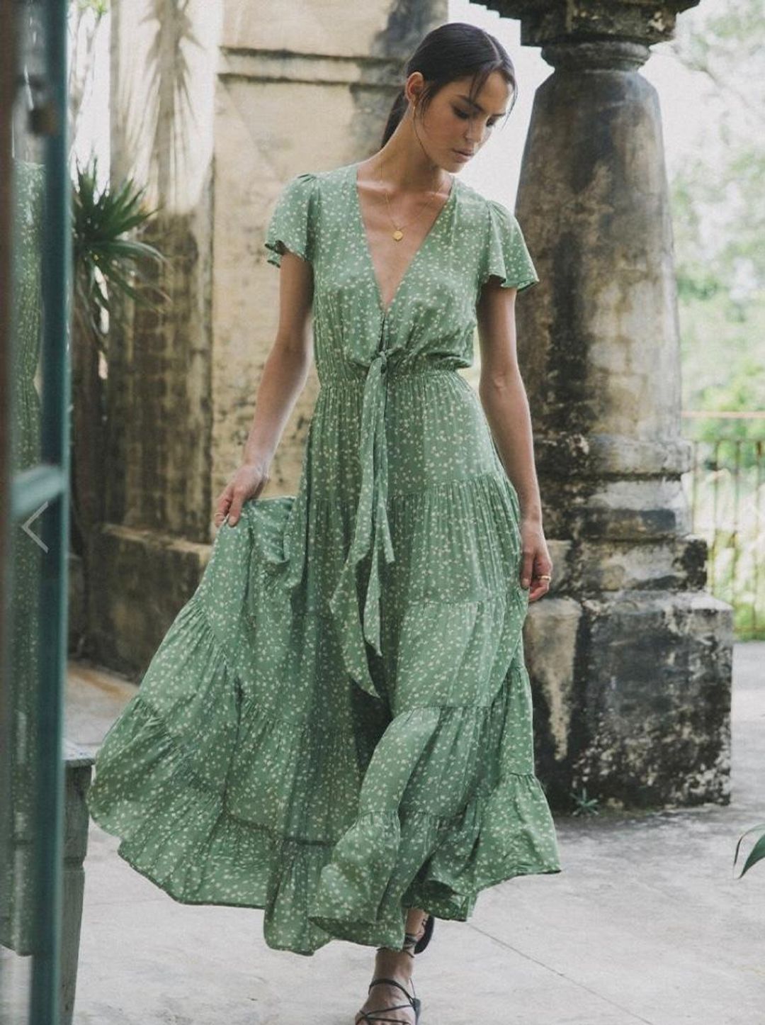 Kivari Lucia Ditsy Tie Maxi sz XS for rent on The Volte - main image