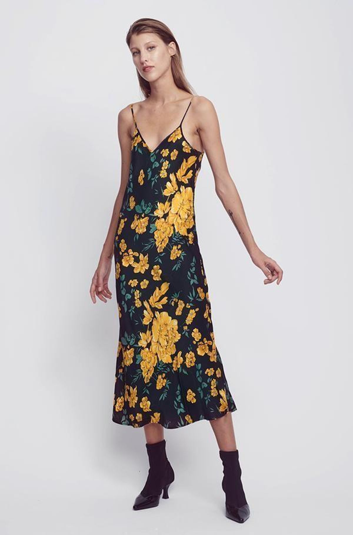 Silk Laundry Yellow Flora Slip Dress Size 8 for rent on The Volte - main image