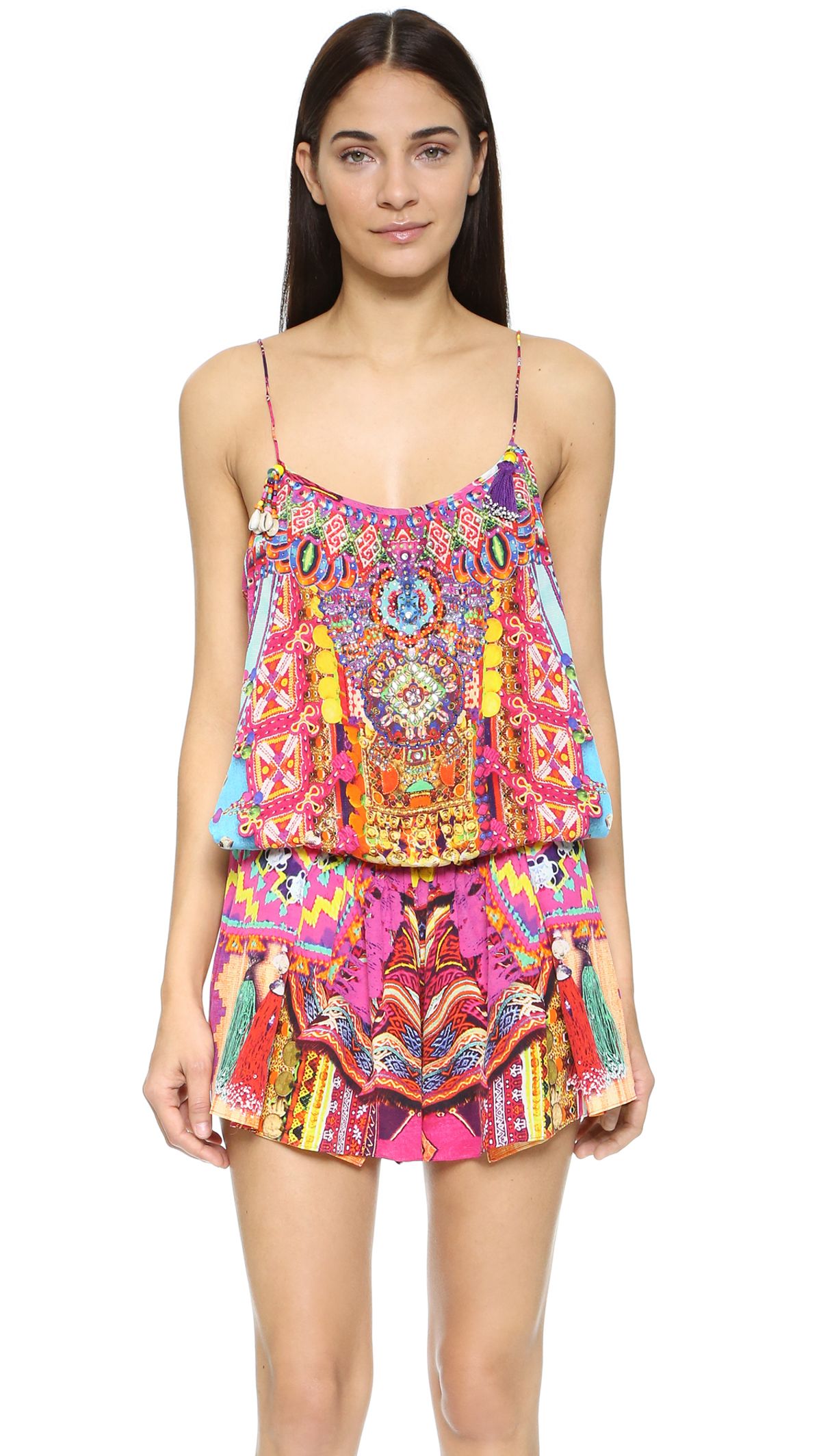 CAMILLA | Child's Play Shoestring Pink Print Playsuit | Size 8 SOLD OUT - Image 2