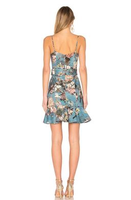 Nicholas Ariel blue floral ruffle mini cocktail dress for rent on The Volte - image 6