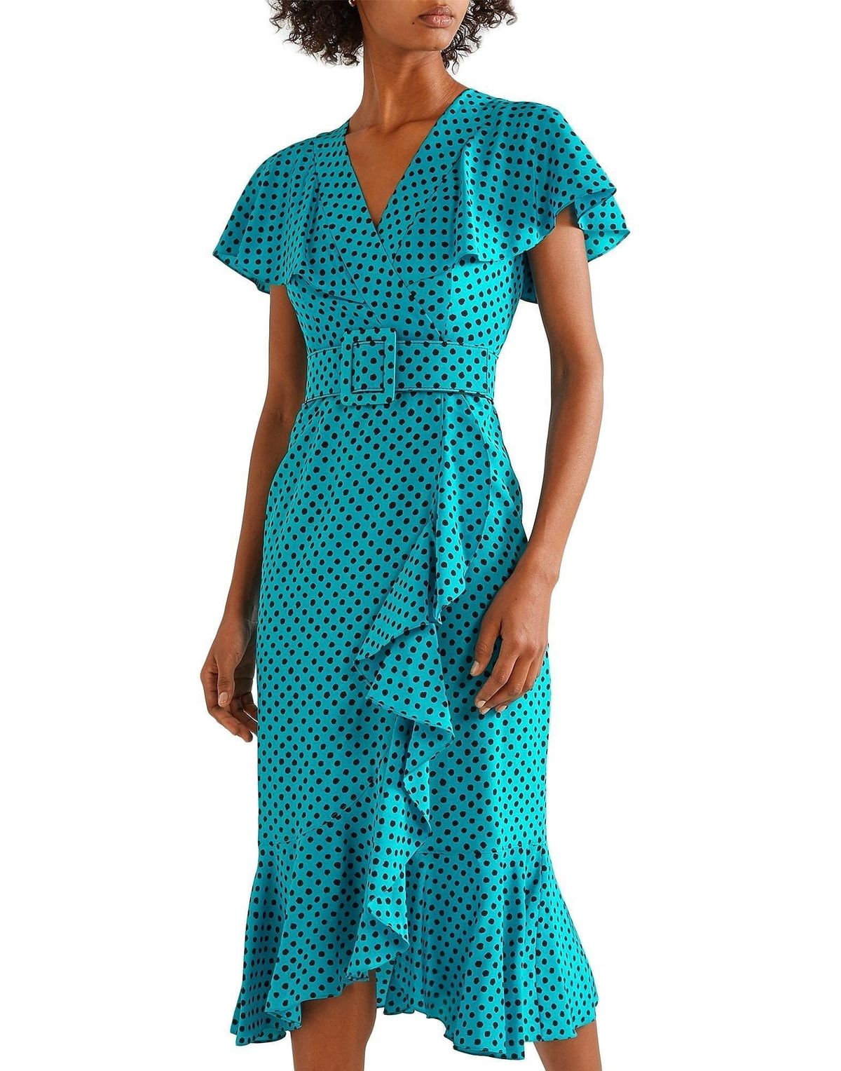 Michael Kors Collection silk spot dot midi cocktail dress - Image 4