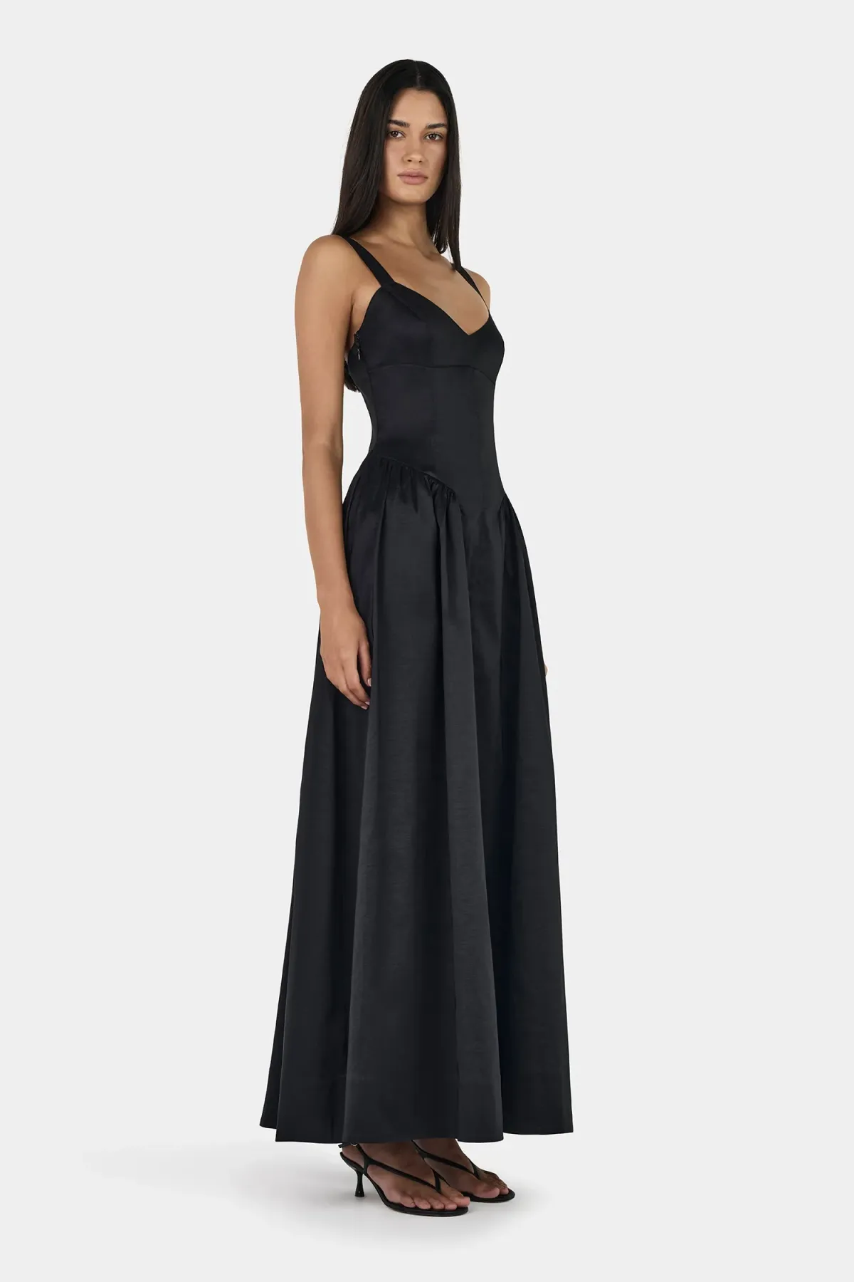 HANSEN + GRETEL Cami Taffeta Gown Black - Image 3