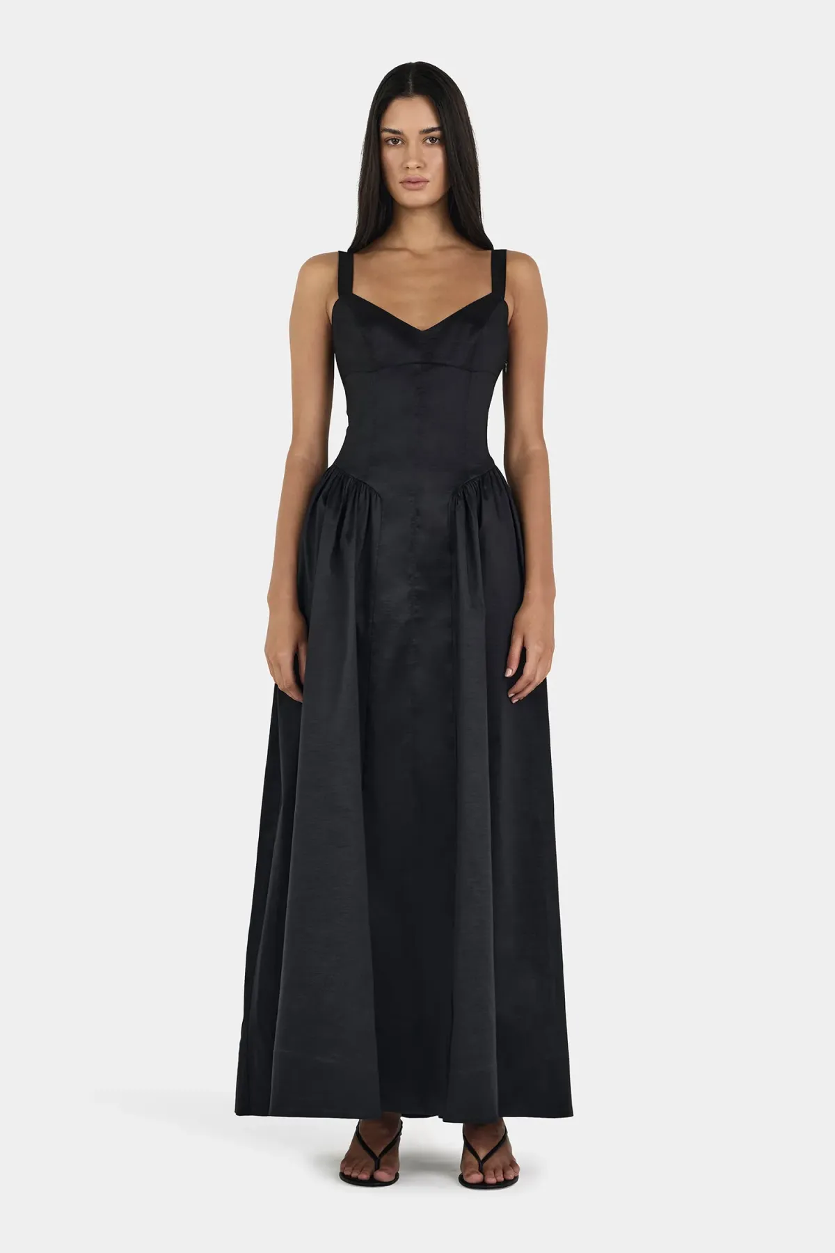 HANSEN + GRETEL Cami Taffeta Gown Black - Image 1