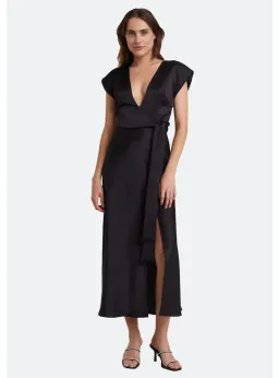Bec & Bridge Dreamer Wrap Dress in Black Size AU 6 for rent on The Volte - image 1