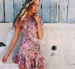 Zimmermann Tropicale Lattice Mini Dress Pink Floral Size 0 / AU 8 for rent on The Volte - image 8