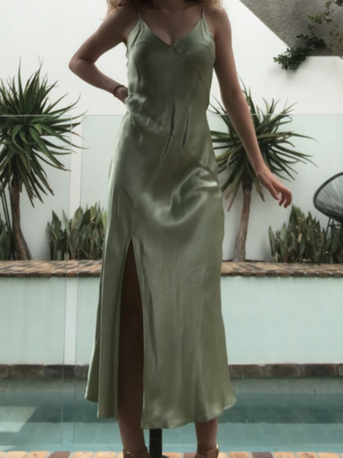 Bec and Bridge green silk midi dress - Image 2