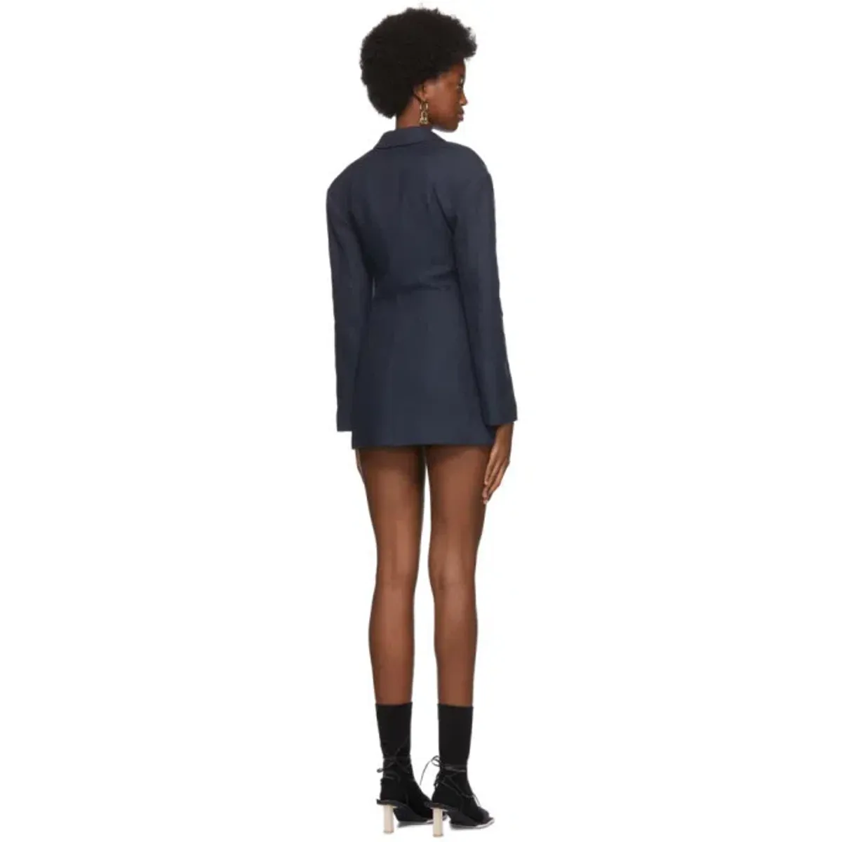 Jacquemus La Veste Arles Mini Dress Navy Size 36 - Image 4