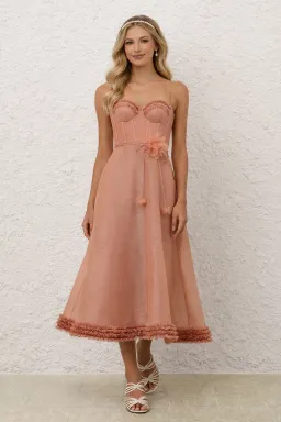 Zimmerman LUNA RUFFLE MIDI Peony DRESS for rent on The Volte - image 1