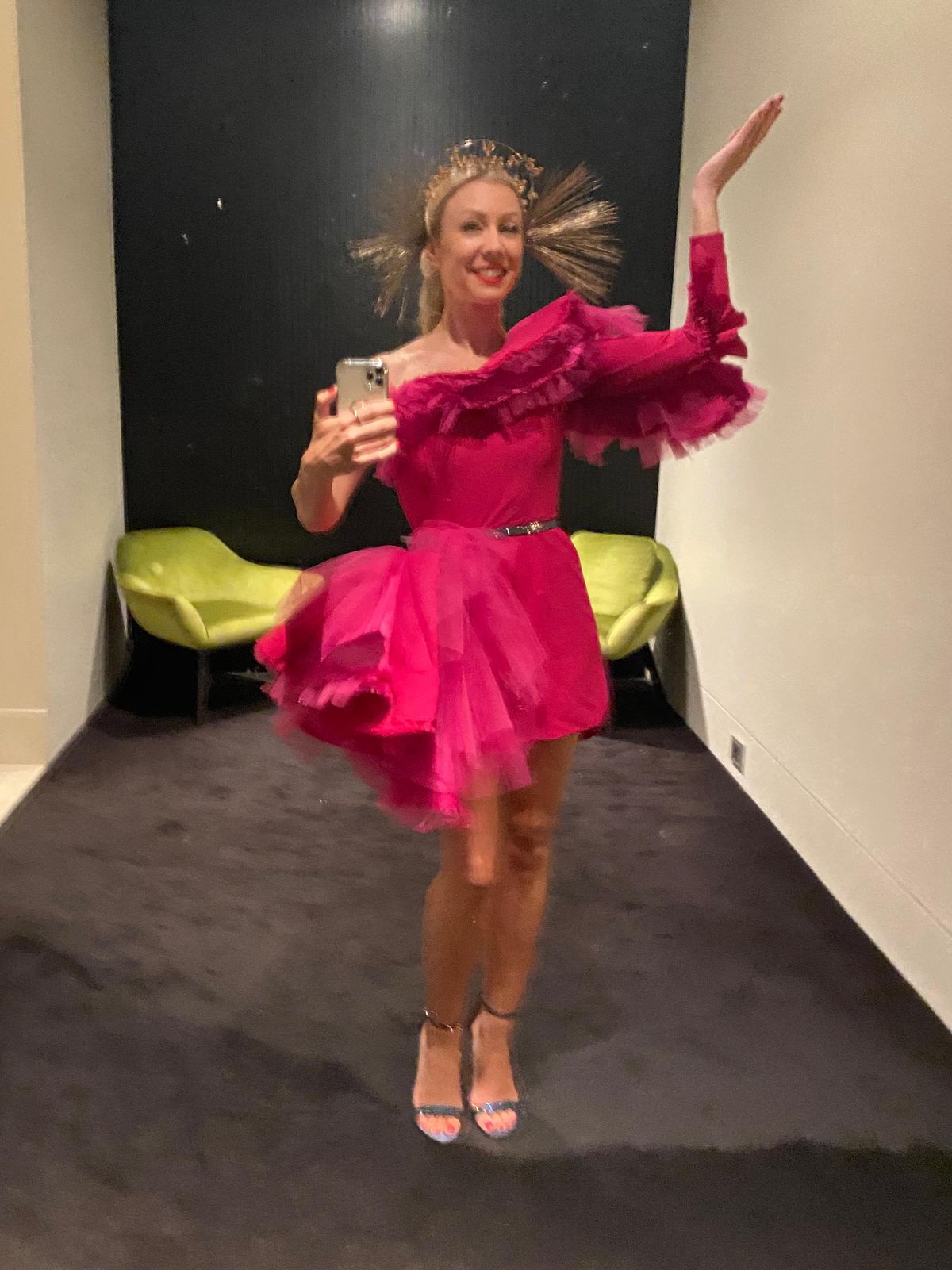 Steph Audino Couture Perth designer fuchsia pink cocktail dress school ball gown size 8-10 - Image 2