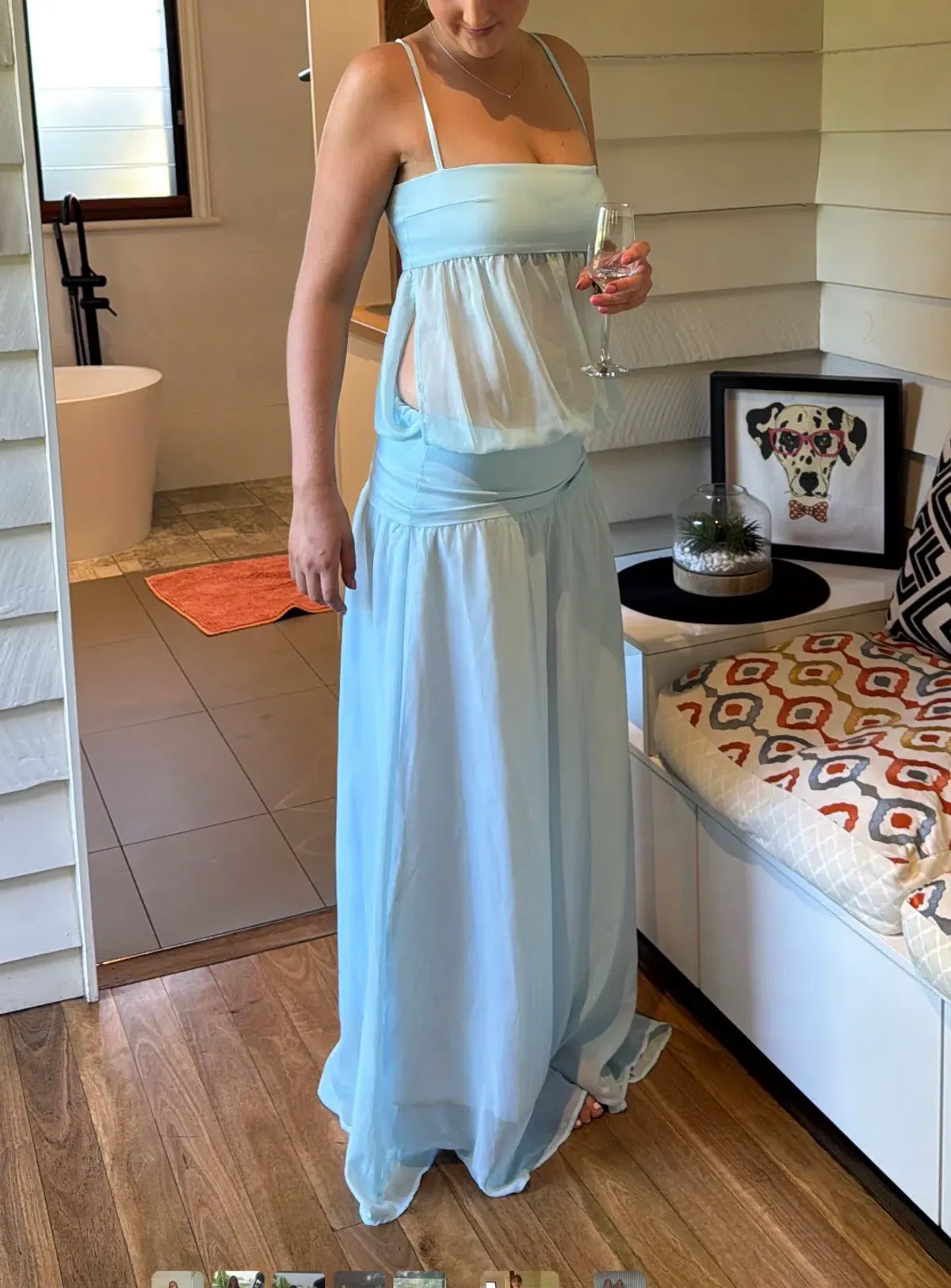 Ance Gria Romeo Gown Aqua - Size L - Image 5