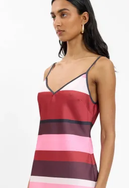 WITH HARPER LU BIAS MINI DRESS | FUCHSIA STRIPE for rent on The Volte - image 4