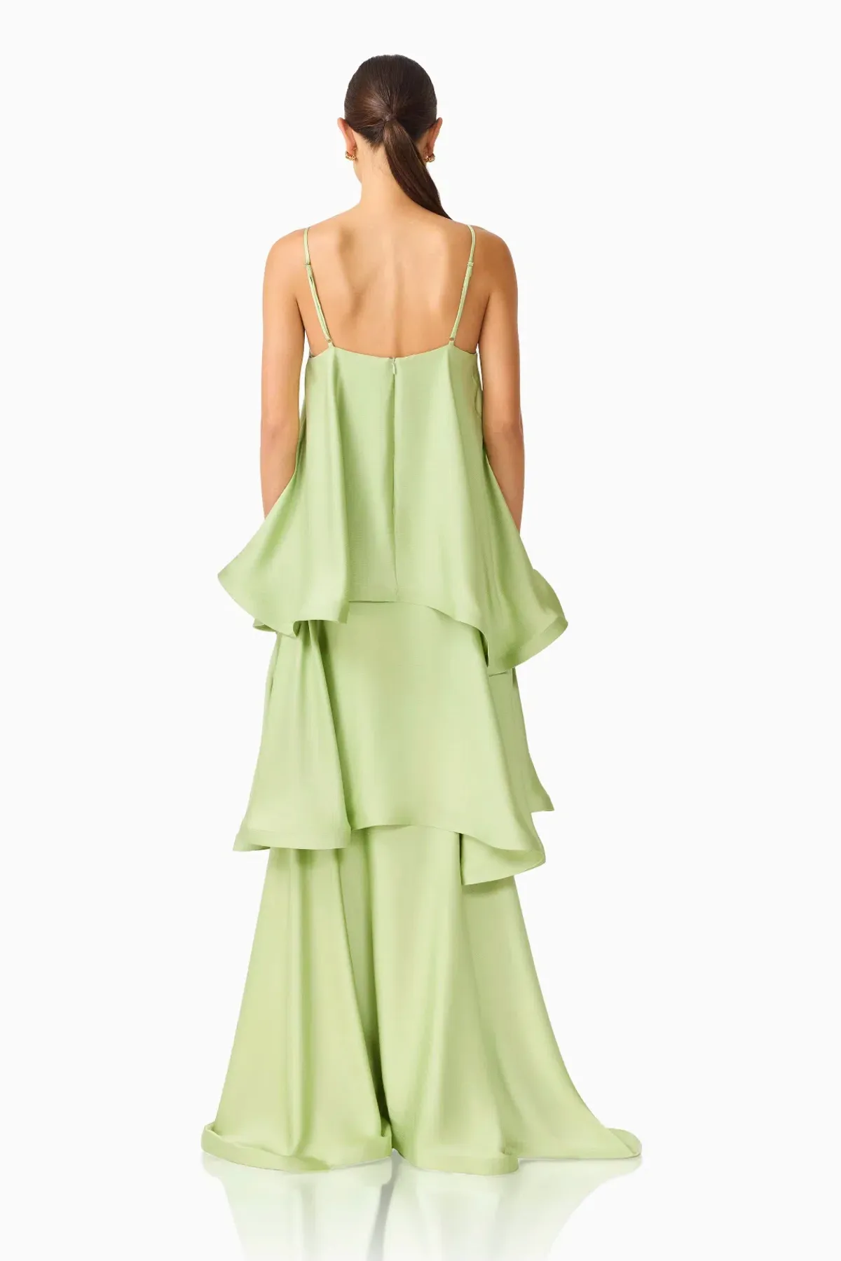 Tilly Tiered Maxi Dress in Green / S - Image 3