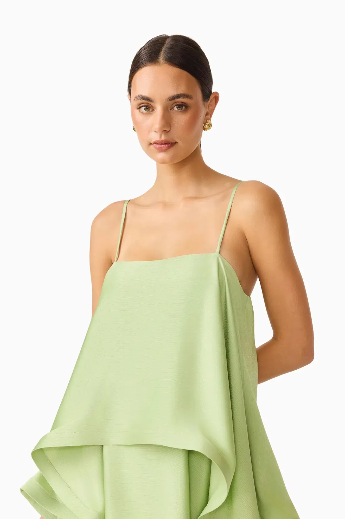 Tilly Tiered Maxi Dress in Green / S - Image 5