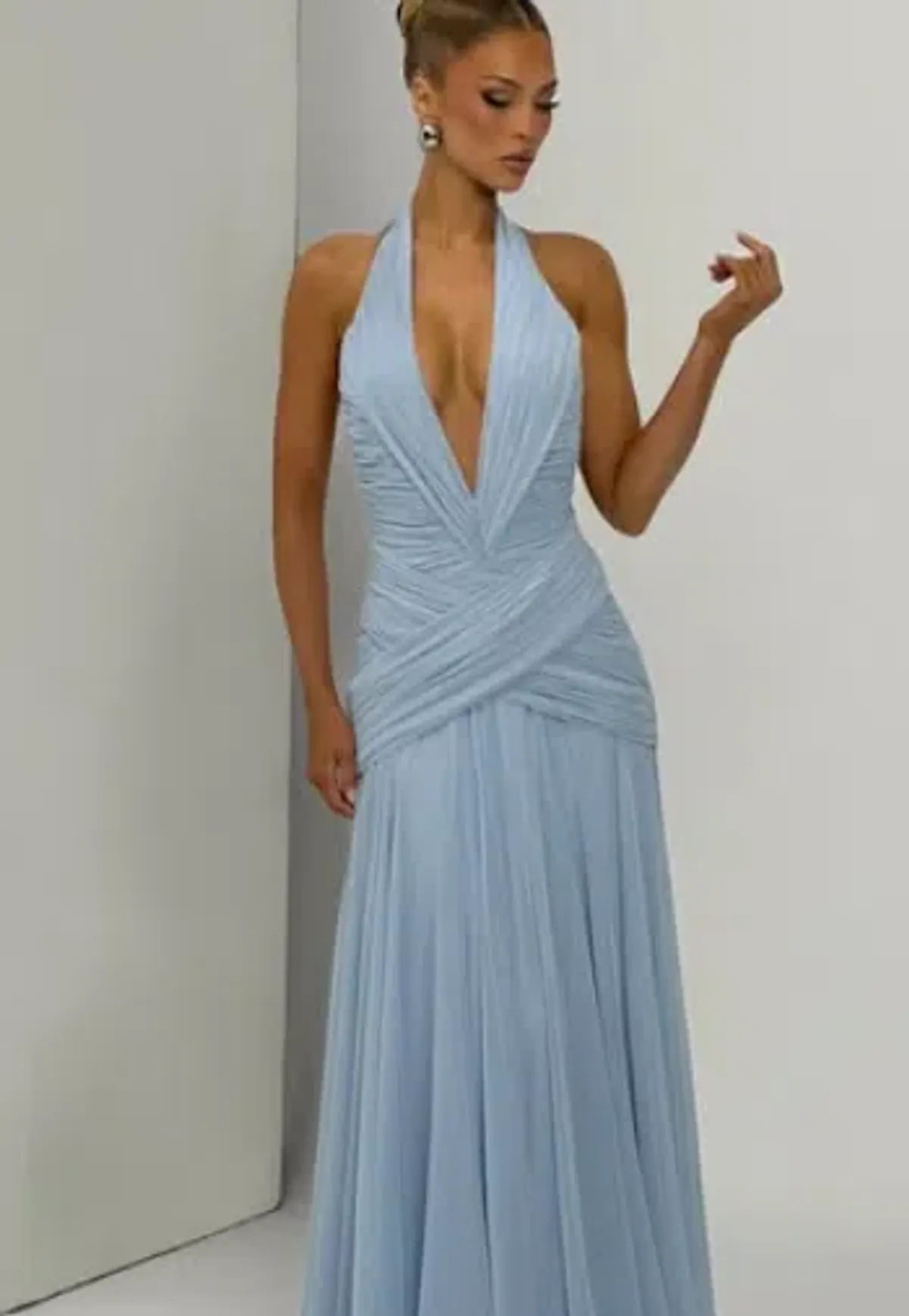 BABYBOO CLEO MAXI DRESS GLACIER BLUE size 8 for rent on The Volte - main image
