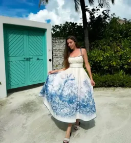 Zimmermann Wylie Picnic Midi Dress Blue Size 3 / AU 14 for rent on The Volte - image 2