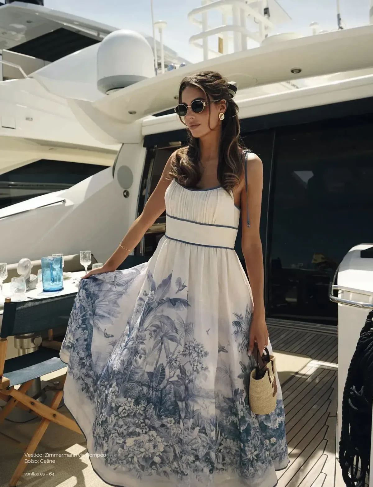 Zimmermann Wylie Picnic Midi Dress Blue Size 3 / AU 14 for rent on The Volte - main image