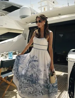 Zimmermann Wylie Picnic Midi Dress Blue Size 3 / AU 14 for rent on The Volte - image 1