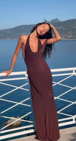 Natalie Rolt Mariela Gown Espresso for rent on The Volte - image 1