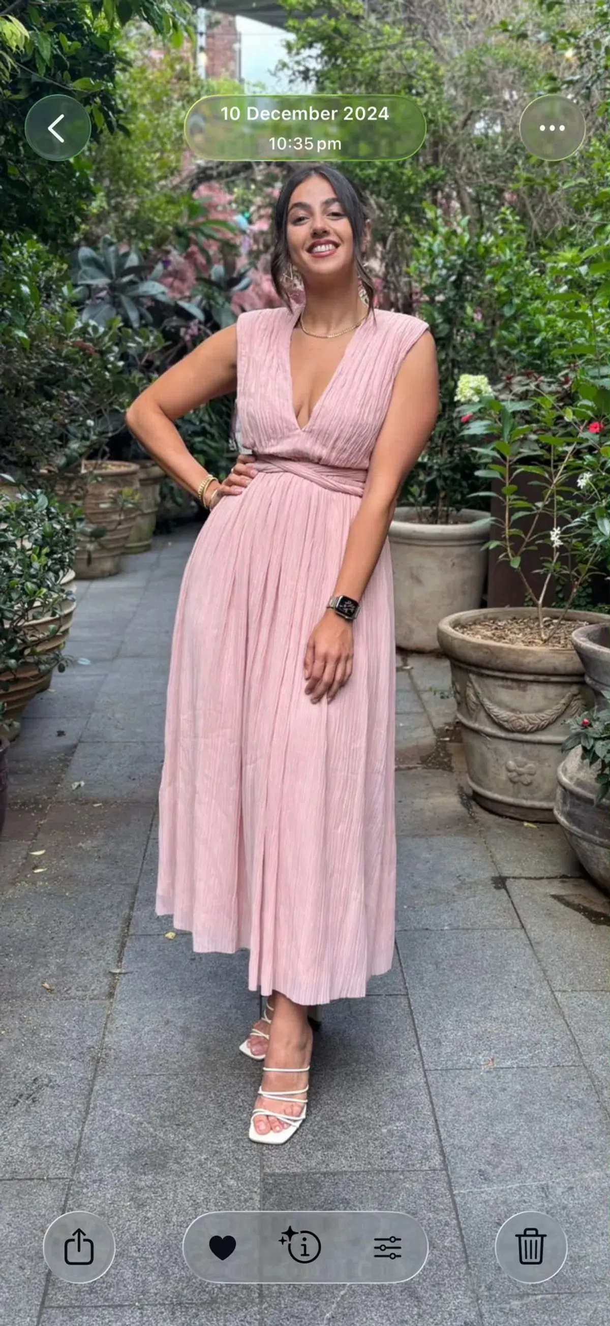 AJE Pink Dress Linen for rent on The Volte - main image