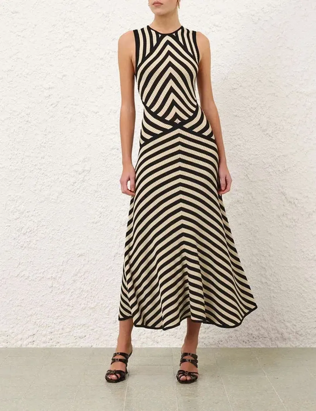 Zimmermann Valiant Deco Stripe Midi Dress Size 1 for rent on The Volte - main image