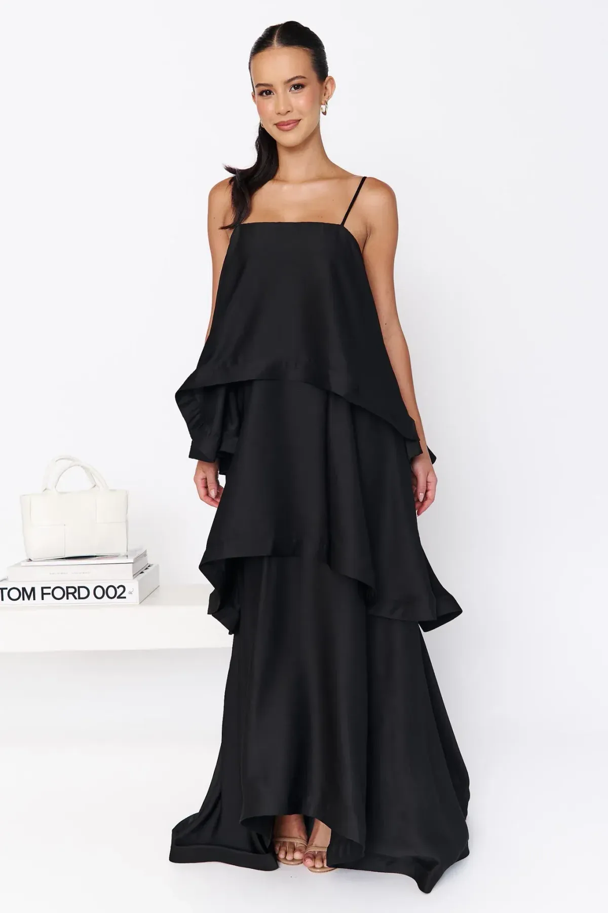 ELLIATT TILLY TIERED MAXI BLACK SIZE 10 - Image 2