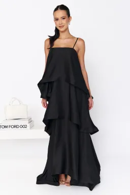 ELLIATT TILLY TIERED MAXI BLACK SIZE 10 for rent on The Volte - image 2
