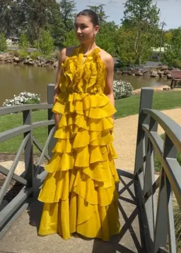 Aje Cleo Maxi Gown in Chartreuse Size 10 for rent on The Volte - image 1