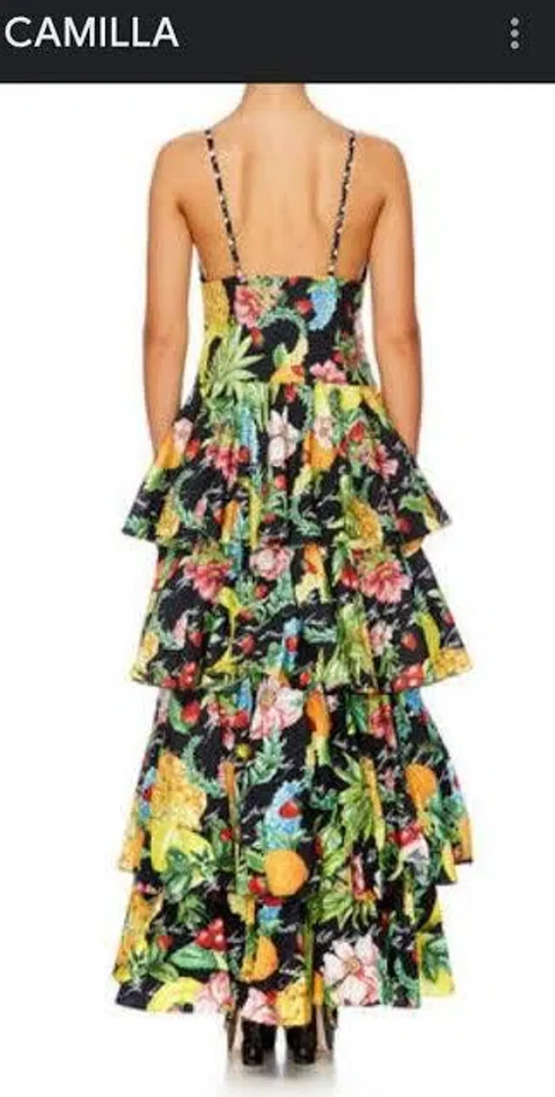 Camilla "Call Me Carmen" Gathered Tiered Maxi Dress for rent on The Volte - main image