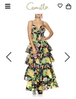 Camilla "Call Me Carmen" Gathered Tiered Maxi Dress for rent on The Volte - image 4