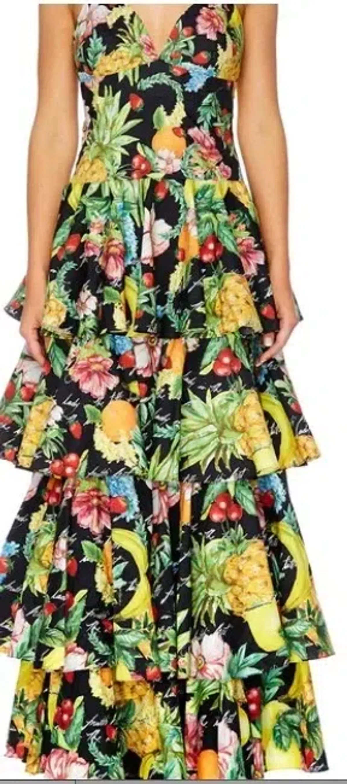Camilla "Call Me Carmen" Gathered Tiered Maxi Dress for rent on The Volte - main image