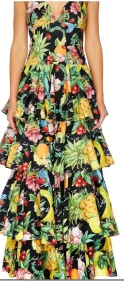 Camilla "Call Me Carmen" Gathered Tiered Maxi Dress for rent on The Volte - image 1