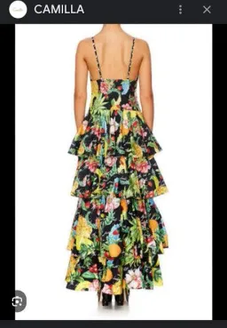 Camilla "Call Me Carmen" Gathered Tiered Maxi Dress for rent on The Volte - image 3