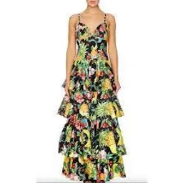 Camilla "Call Me Carmen" Gathered Tiered Maxi Dress for rent on The Volte - image 2