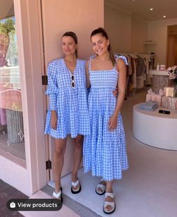 Steele Lyla dress in sky blue check for rent on The Volte - image 2