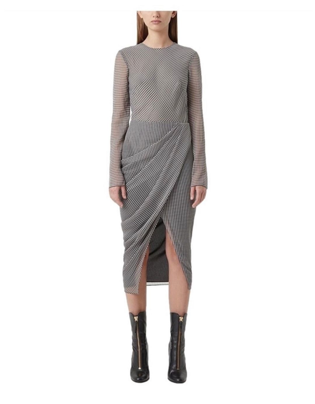 Camilla & Marc Miri Dress Gingham Checkered Grey Size 12 for rent on The Volte - main image