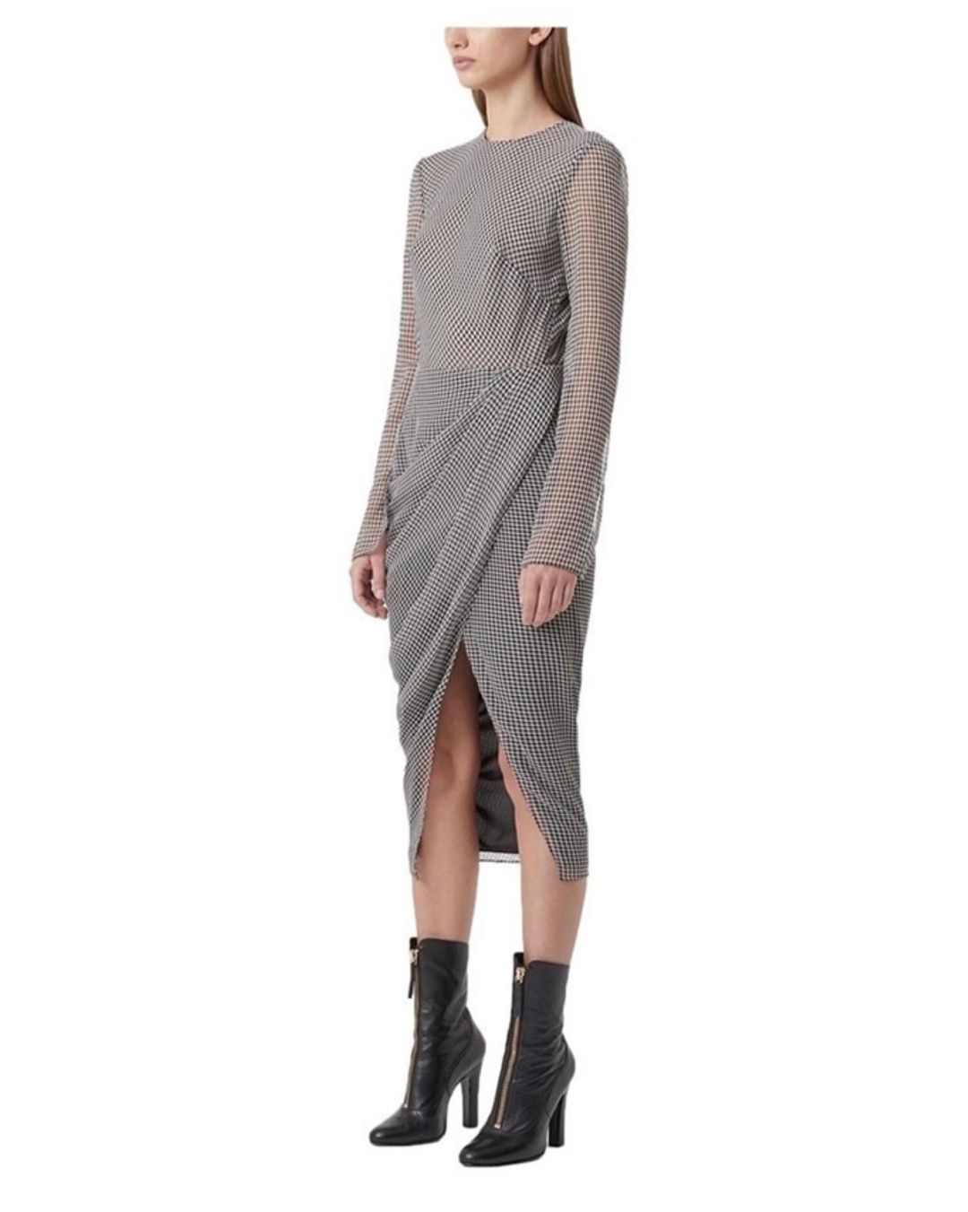 Camilla & Marc Miri Dress Gingham Checkered Grey Size 12 for rent on The Volte - main image