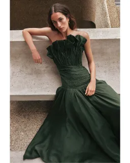 Aje Aquiline Gown Hunter Green Size 10 for rent on The Volte - image 1