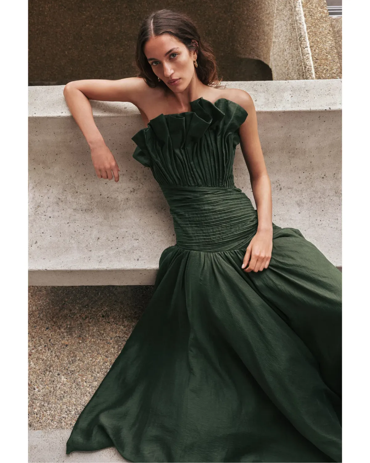 Aje Aquiline Gown Hunter Green Size 14 - Image 1