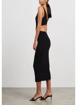 Bec & Bridge Scout Cut Out Midi Dress Black Size AU 8 for rent on The Volte - image 2