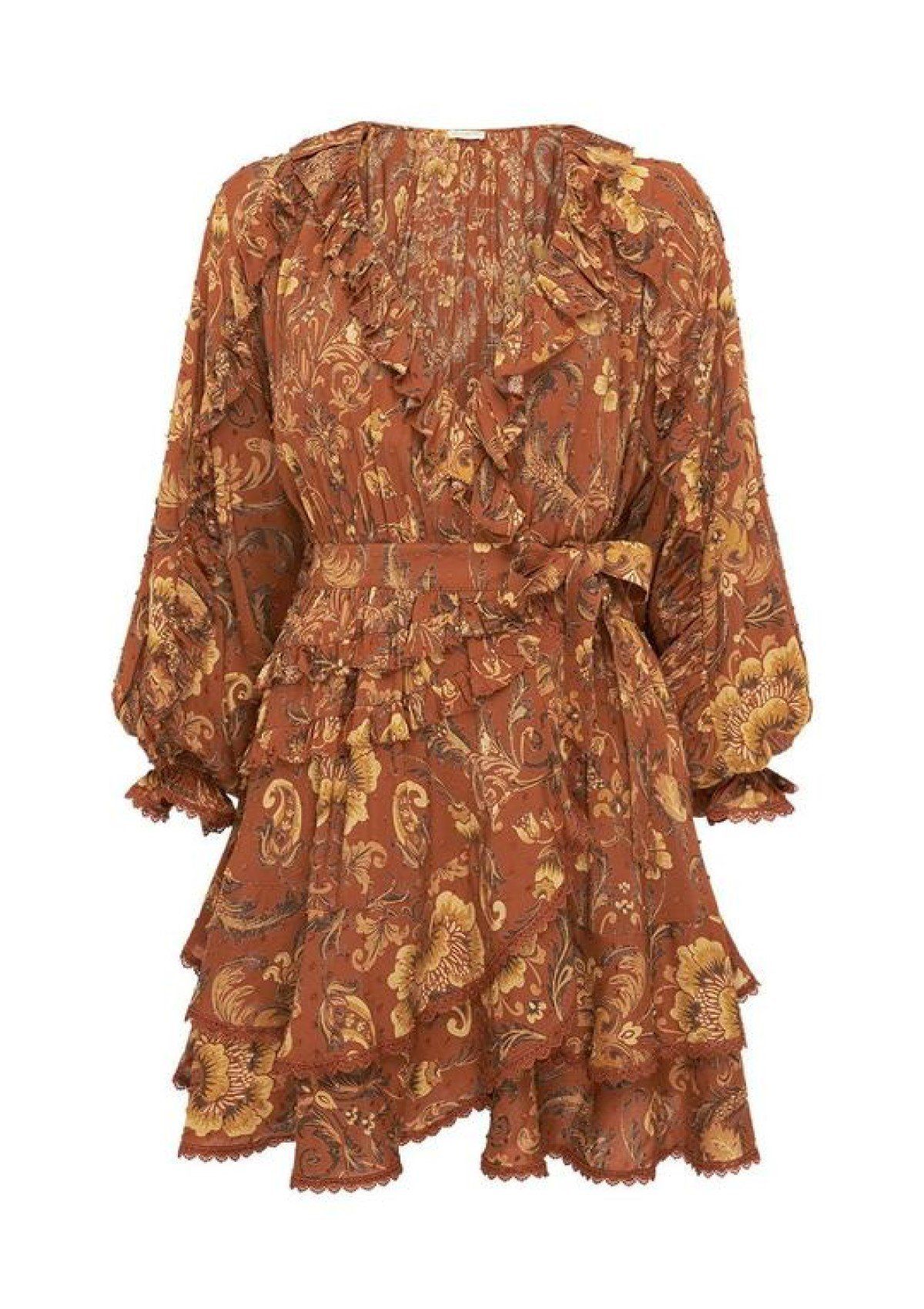 Spell Aurora Long Sleeve Playdress Burnt Ember Print Size 14 - Image 2