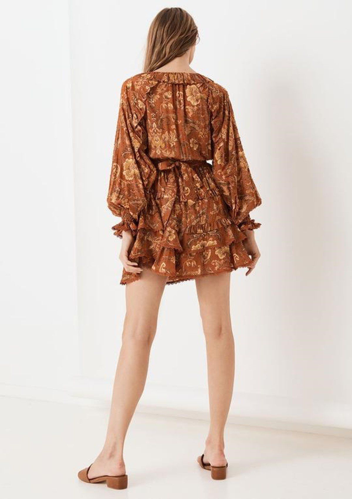 Spell Aurora Long Sleeve Playdress Burnt Ember Print Size 14 - Image 3