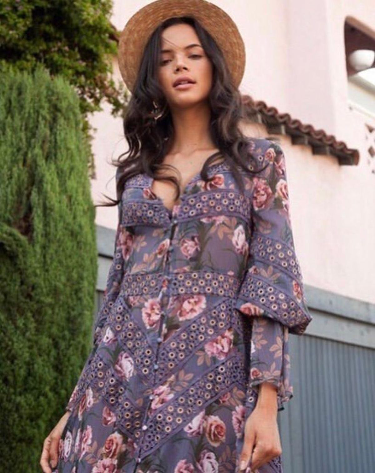 We Are Kindred Catarina Eyelet Floral Dress for rent on The Volte - main image