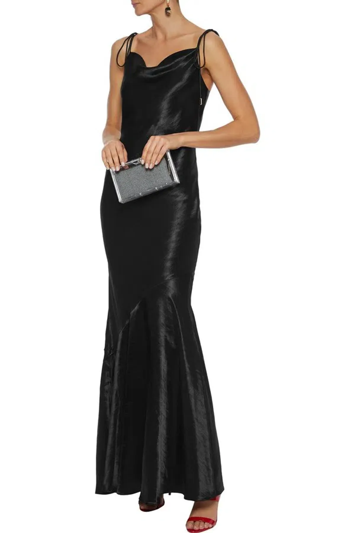 REBECCA VALLANCE Black Gown Size 10 - Image 1