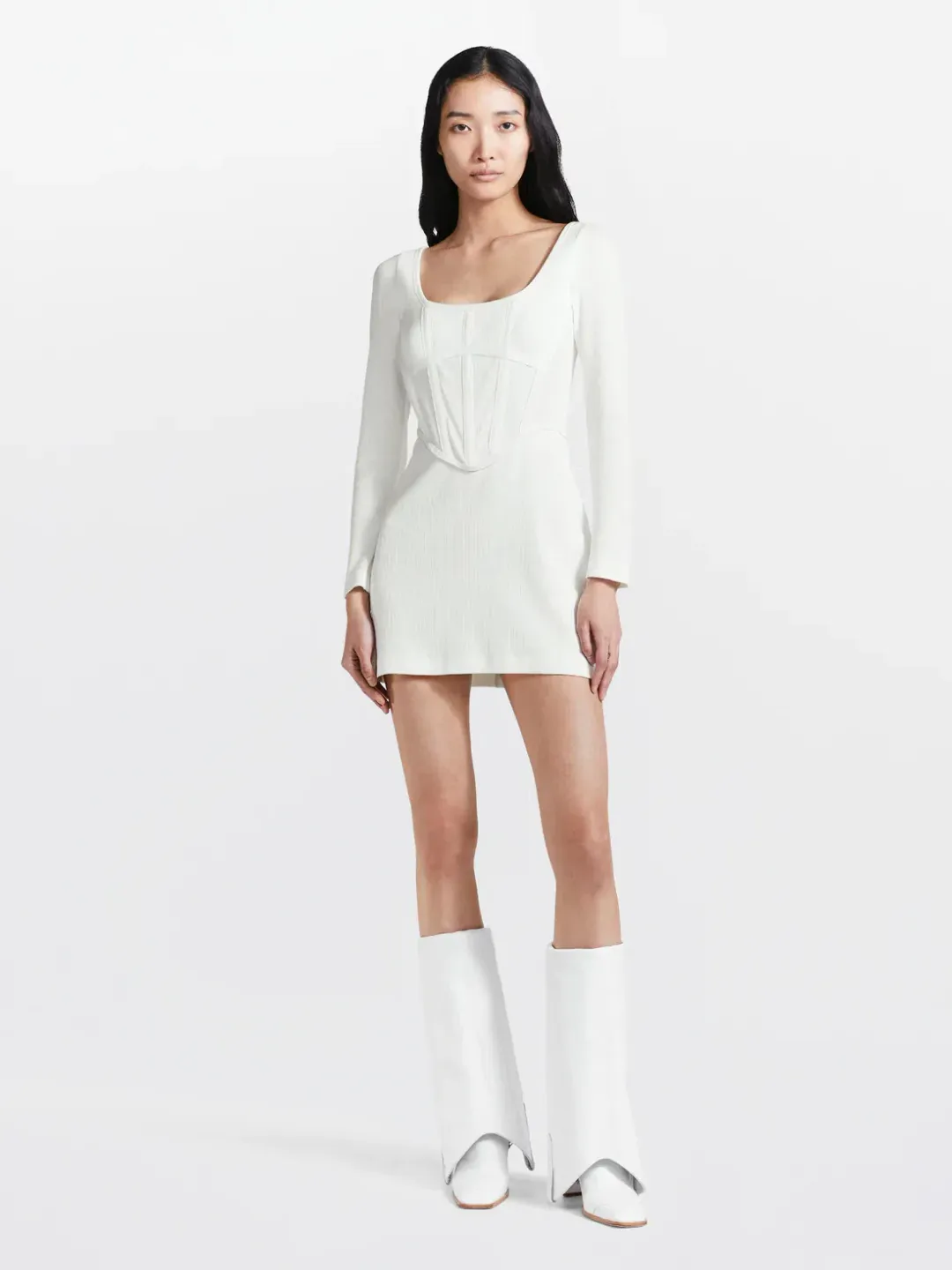 Dion Lee Rib Corset Mini Dress White Size 6 for rent on The Volte - main image